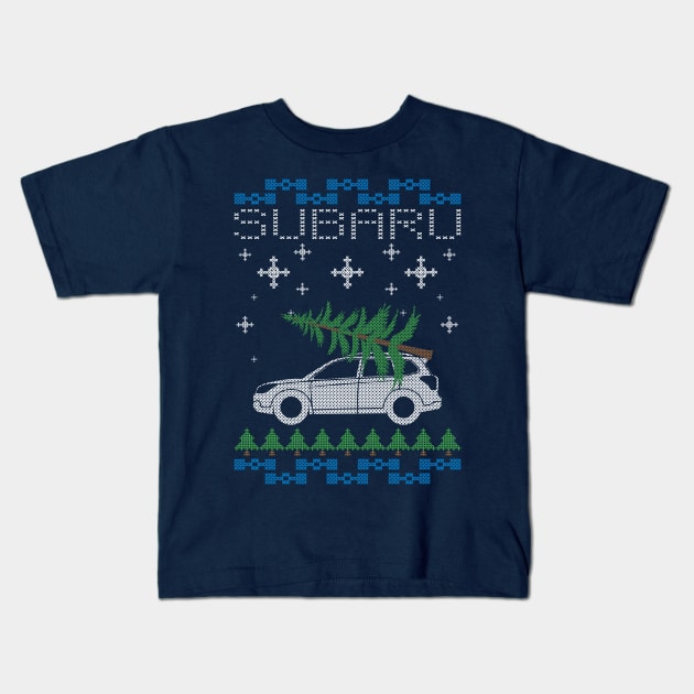 SUBIE FORESTER XMAS Kids T-Shirt by HSDESIGNS